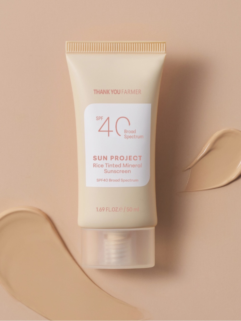 THANK YOU FARMER Sun Project Rice Tinted Mineral Sunscreen SPF40 Natural Beige